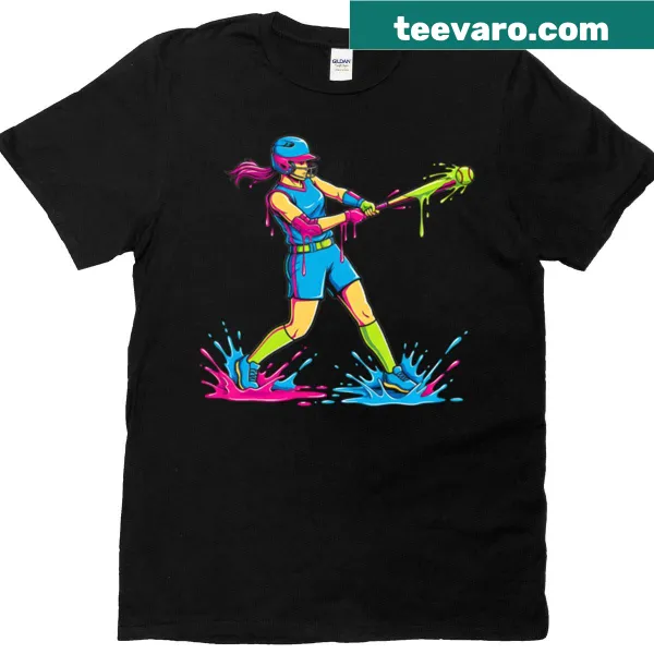 Softball player enjoying ice cream graphic on a T-shirt