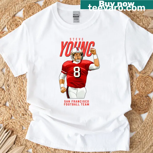 Steve Young San Francisco football t-shirt featuring number 8