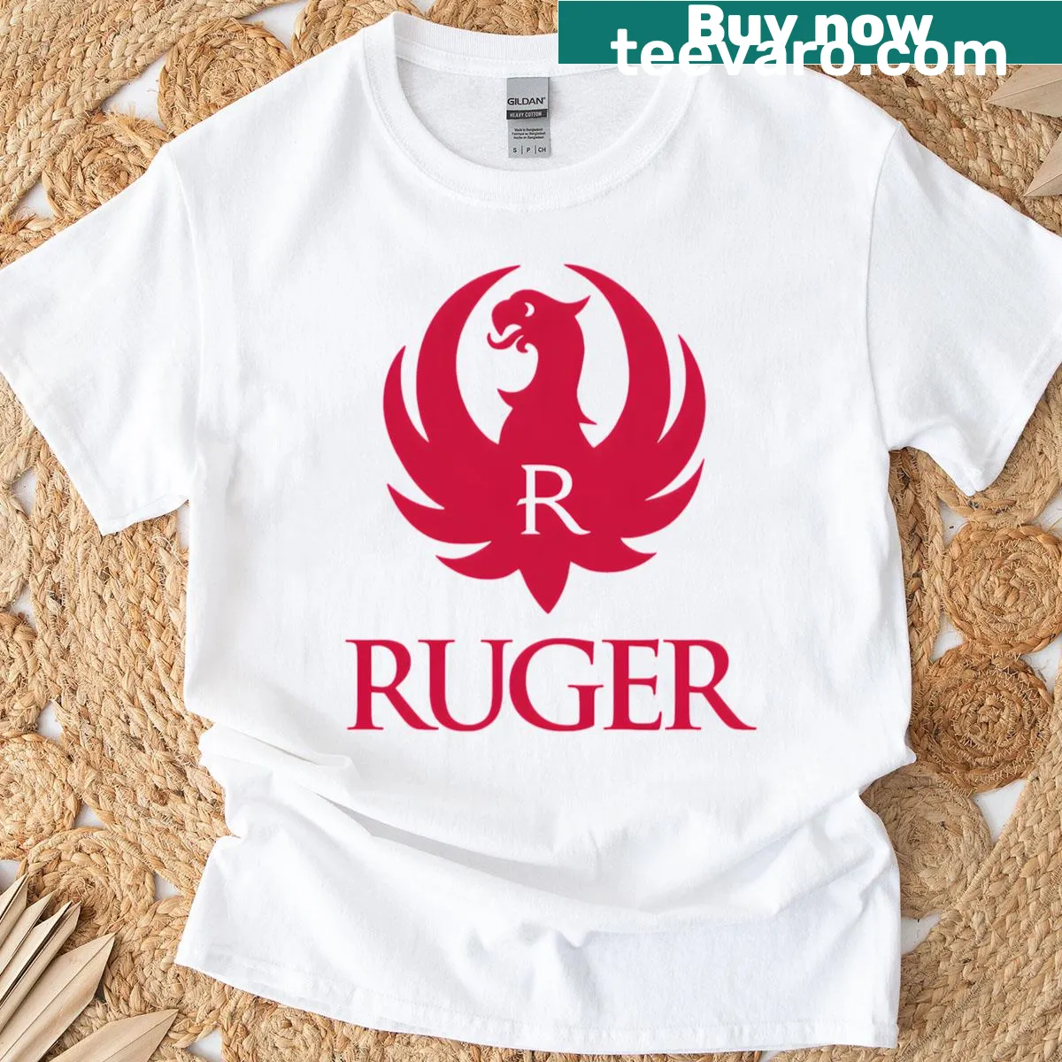 Sturm Ruger logo graphic on a professional T-shirt — on a men's t-shirt