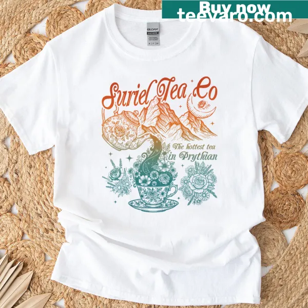 Fantasy book inspired T-shirt with Suriel Tea Co design