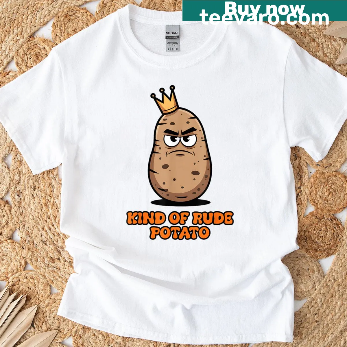Funny Thanksgiving couple t-shirt with sweet and rude potato design — on a men's t-shirt