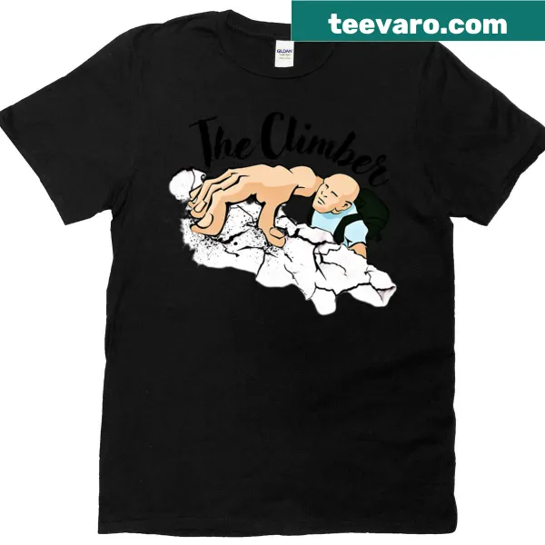 Climbing-themed T-shirt with adventurous graphic
