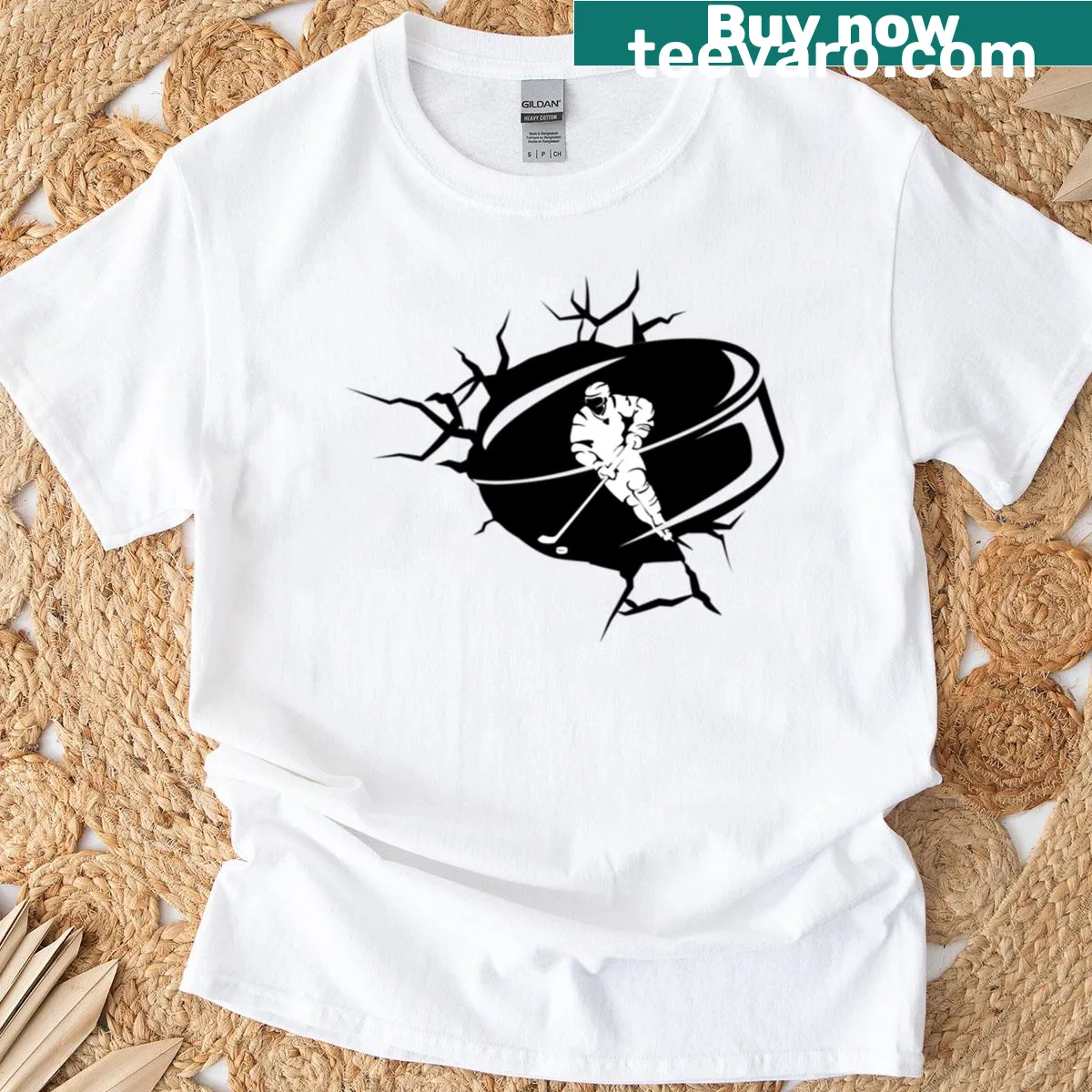 Illustrated T-shirt with playful ghosts theme for game day — on a men's t-shirt