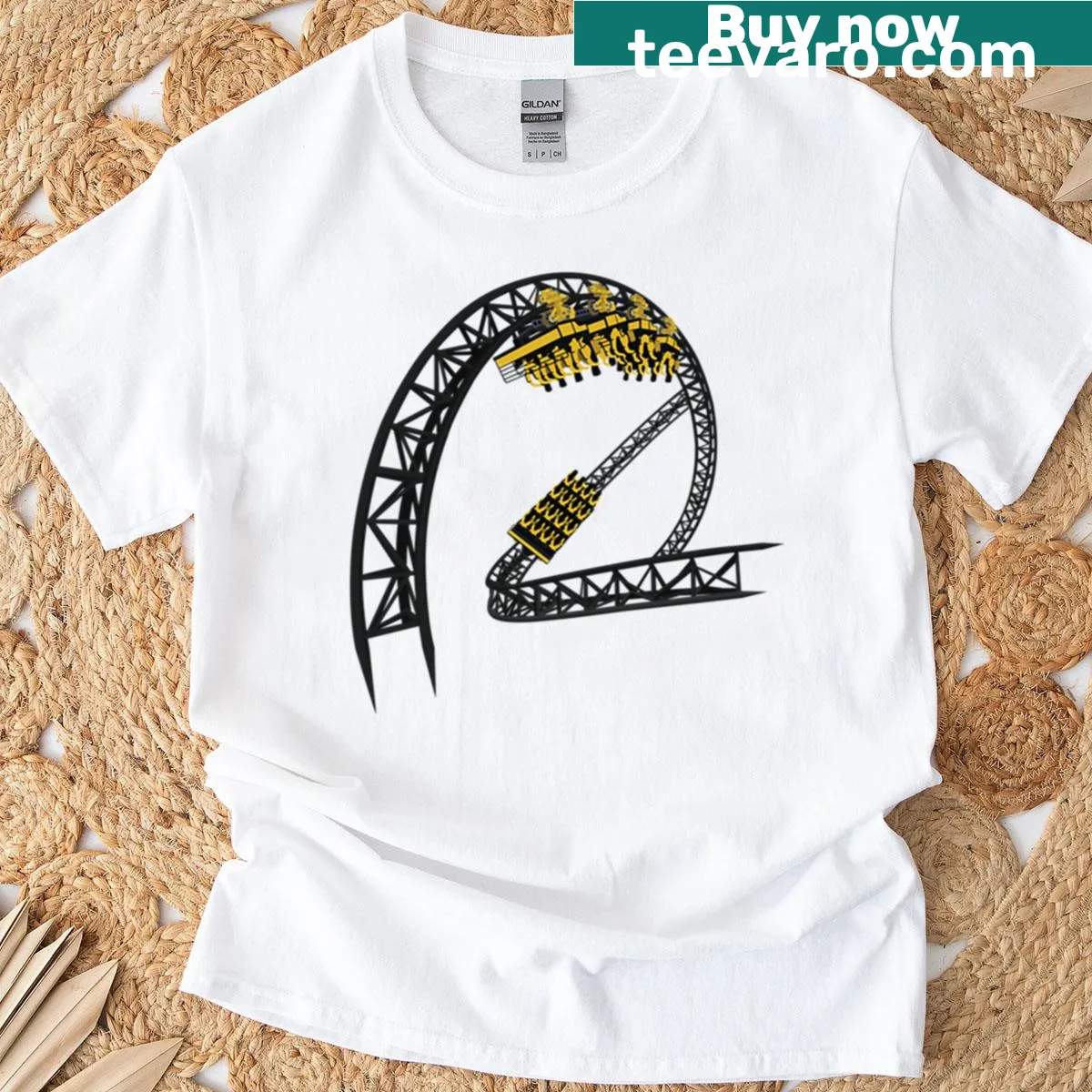 Playful Staffordshire knot design T-shirt — on a men's t-shirt
