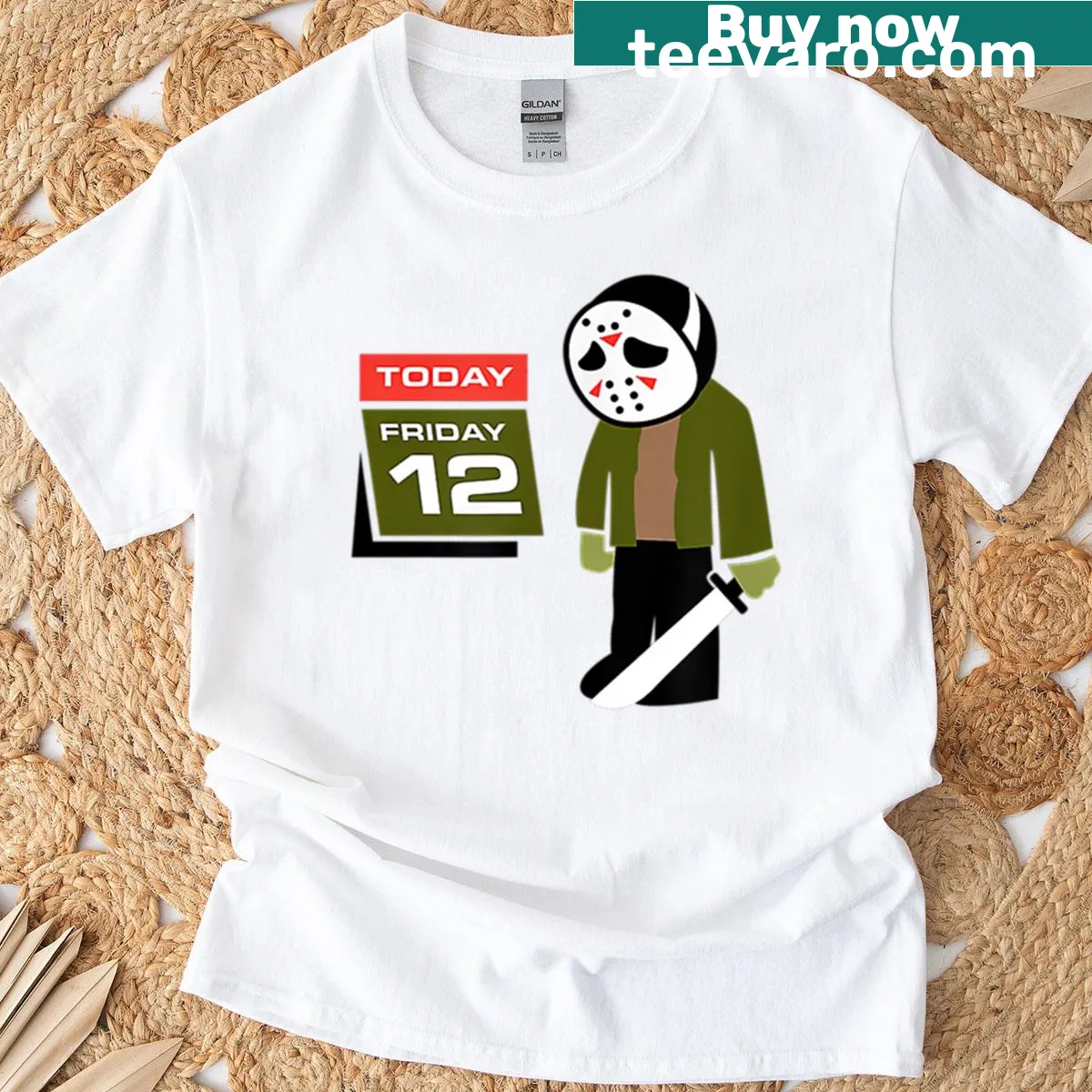 T-shirt with playful text 'Today Is Friday The 12th' — on a men's t-shirt