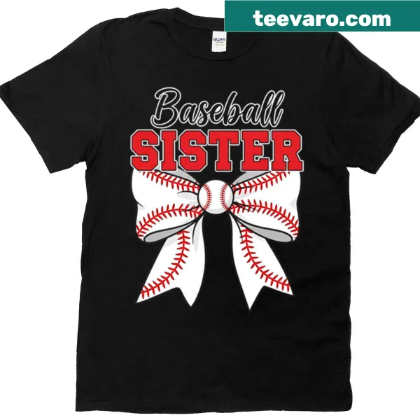 Cute T-shirt for toddler baseball sisters with playful graphics