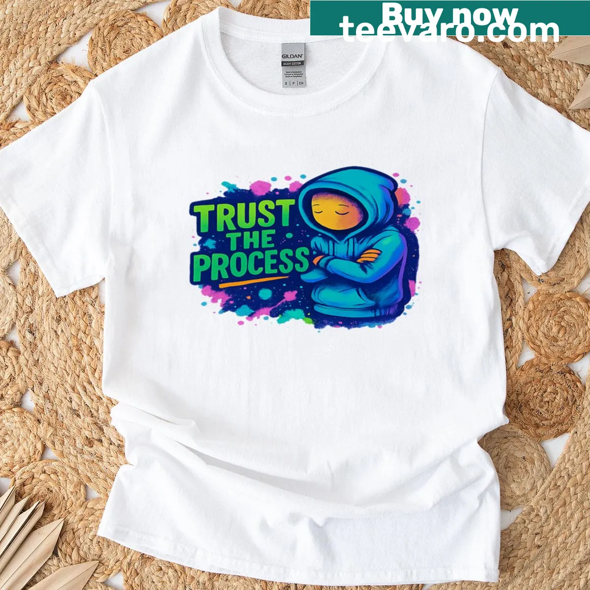 Inspirational typography design on T-shirt — on a men's t-shirt