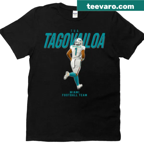 Miami football T-shirt featuring Tua Tagovailoa's number 1