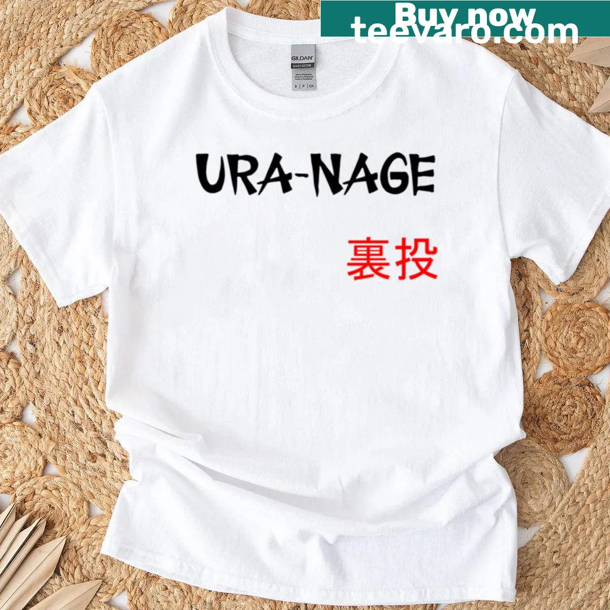 Ura-nage judo throw graphic — on a men's t-shirt