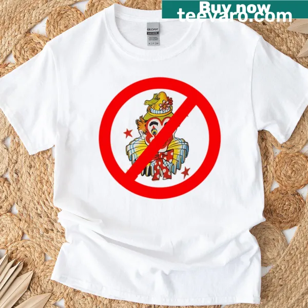 Vintage distressed T-shirt with the phrase 'No Clowns' in bold text.