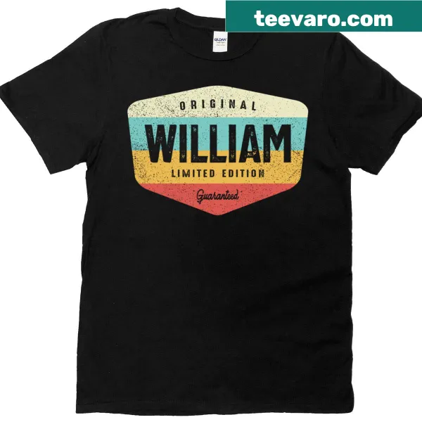 Personalized t-shirt with the name William in stylish typography