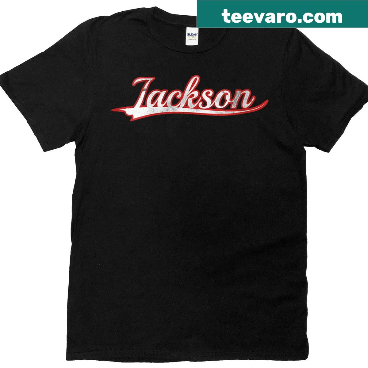 Vintage varsity style T-shirt with Jackson Mississippi graphic — on a men's t-shirt