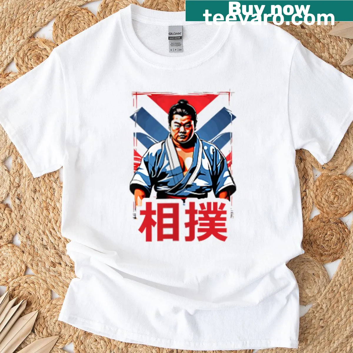 Sumo wrestler graphic tee celebrating Japanese culture for kids — on a men's t-shirt