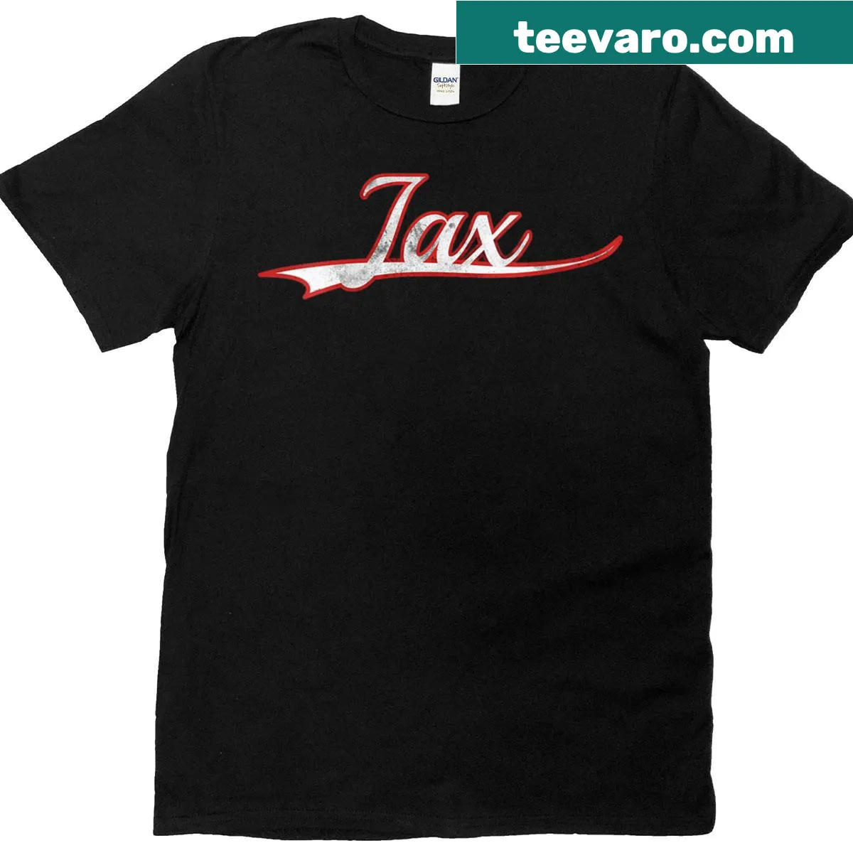 Vintage varsity Jacksonville Florida t-shirt with distressed graphic — on a men's t-shirt