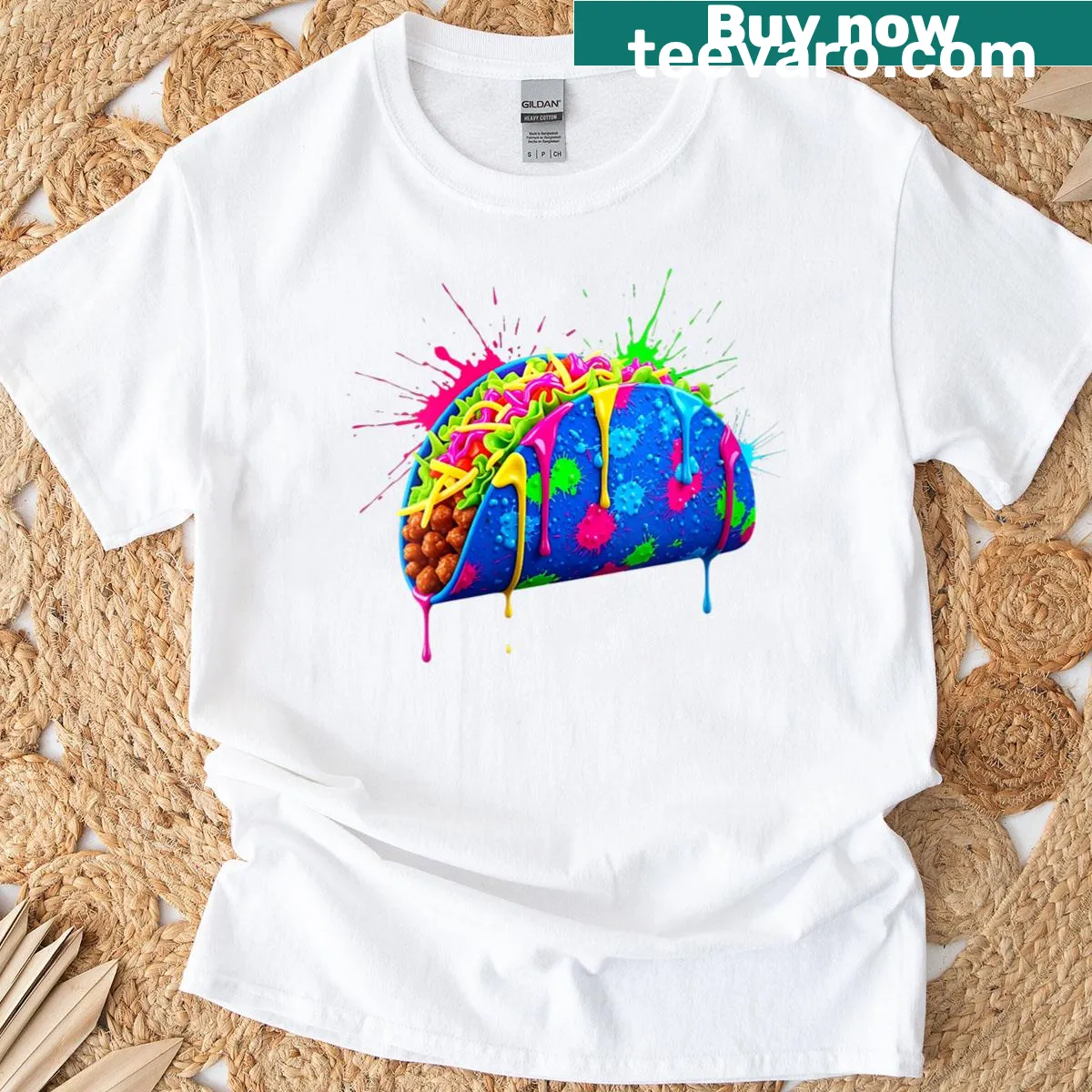 Retro Taco Tuesday design on a T-shirt celebrating Mexican food — on a men's t-shirt