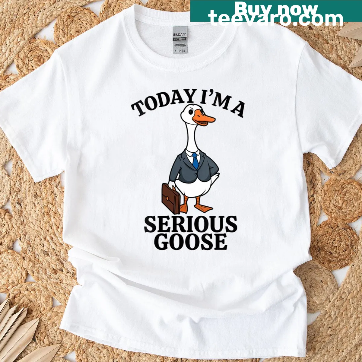 Funny goose pun graphic on women's T-shirt — on a men's t-shirt
