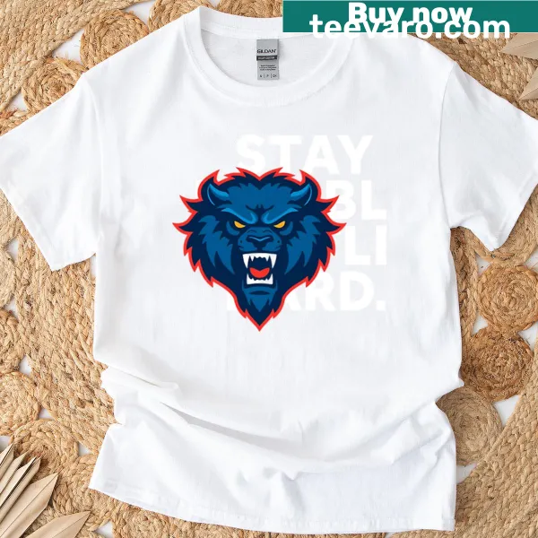 Oversized t-shirt featuring a bold beast logo illustration.