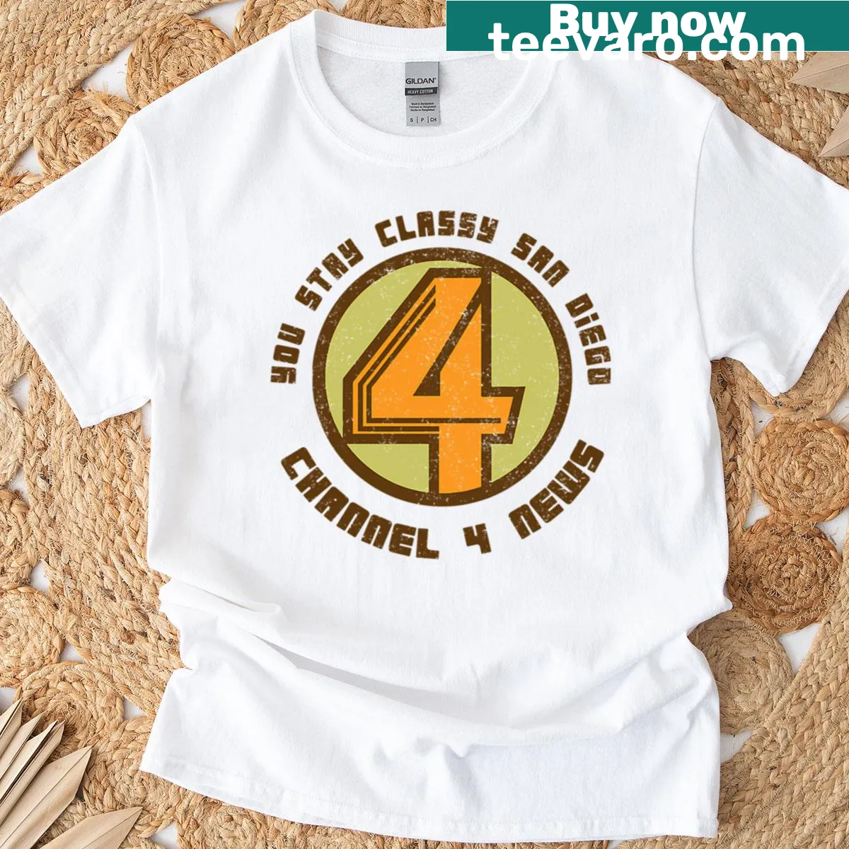 T-shirt featuring Anchorman Channel 4 News comedic design — on a men's t-shirt