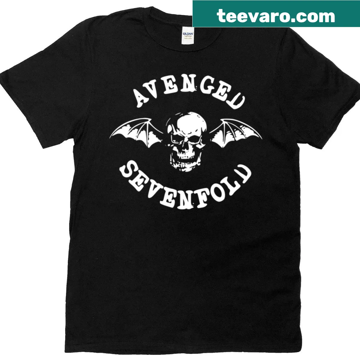 High-definition Avenged Sevenfold logo displayed on a tee. — on a men's t-shirt