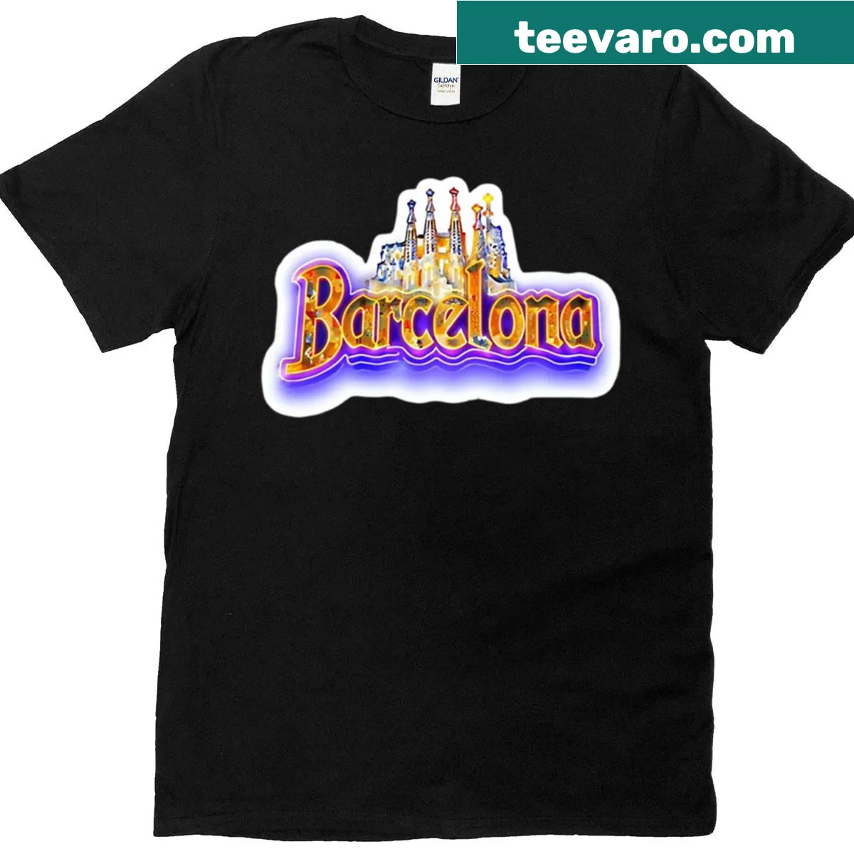 Mosaic design inspired by Barcelona on T-shirt — on a men's t-shirt
