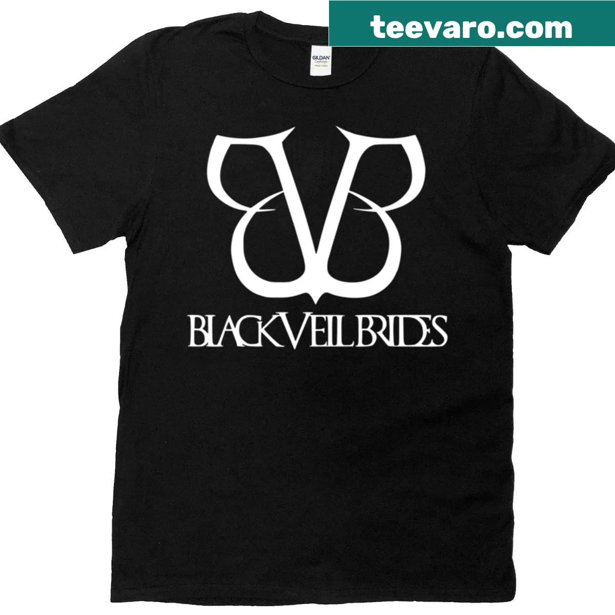 Black Veil Brides t-shirt with bold HD logo design — on a men's t-shirt