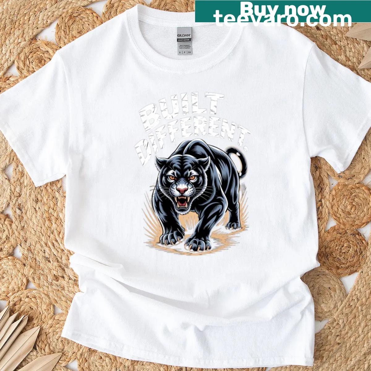 Illustration of a cute baby tiger on a kids T-shirt — on a men's t-shirt