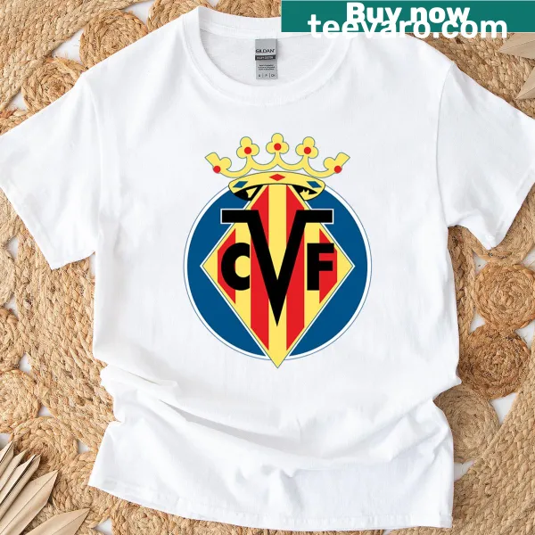 Bold graphic design celebrating Villarreal on a t-shirt