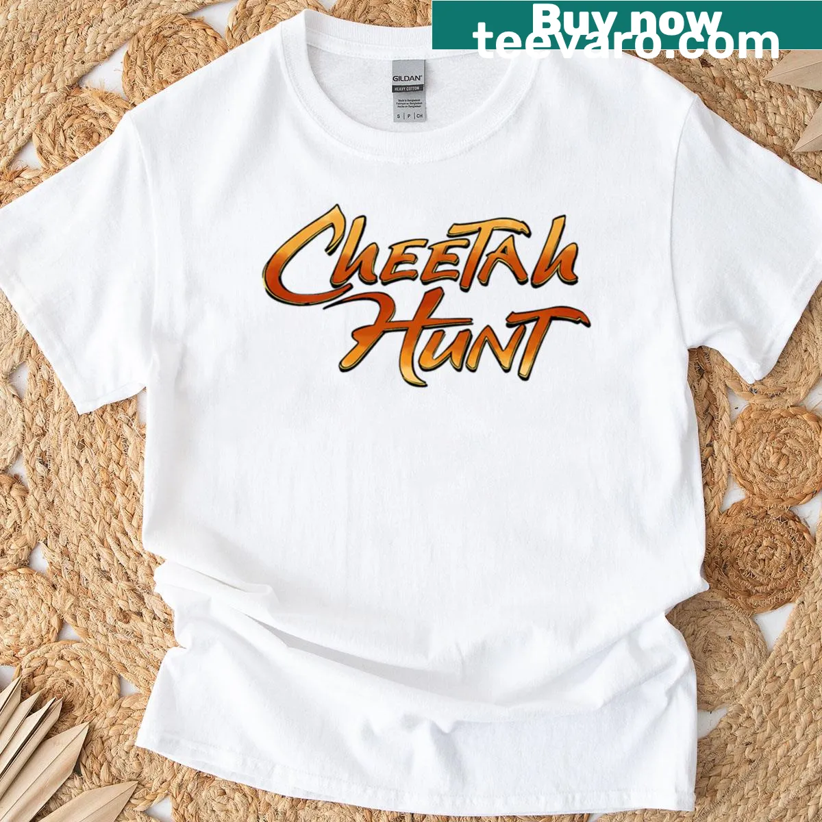 Dynamic logo inspired by cheetah hunting theme. — on a men's t-shirt