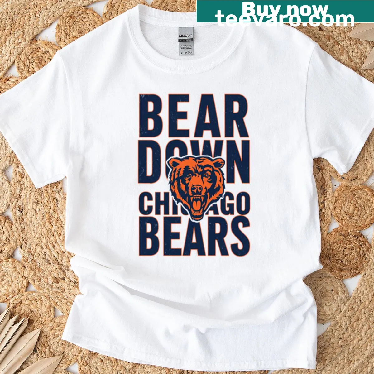 Creative Chicago Bears logo design on a fan t-shirt — on a men's t-shirt