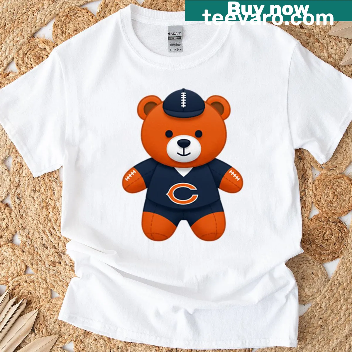 Modern Chicago Bears logo T-shirt with bold typography — on a men's t-shirt