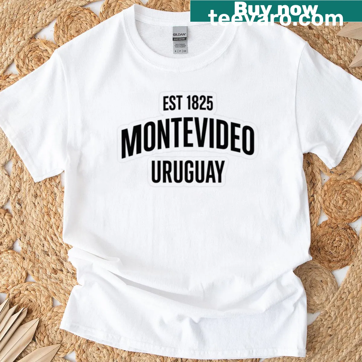 Vintage typography t-shirt inspired by Maldonado Uruguay — on a men's t-shirt
