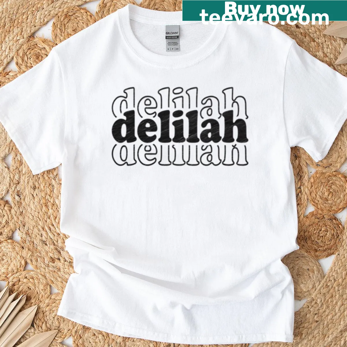 Hand-lettered personalized design featuring the name Delilah — on a men's t-shirt