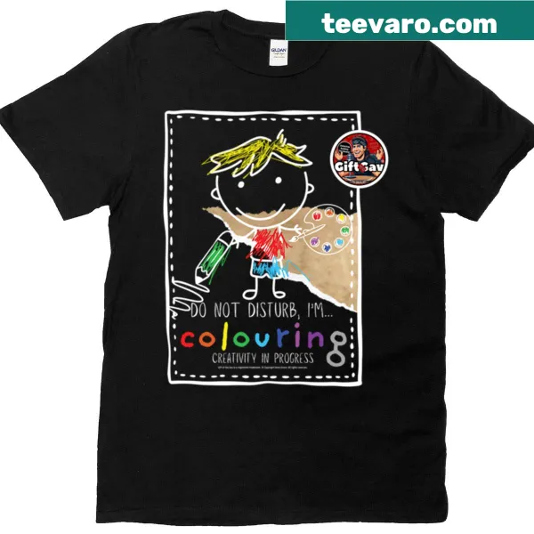 T-shirt with text 'Do Not Disturb I'm Colouring' for kids.