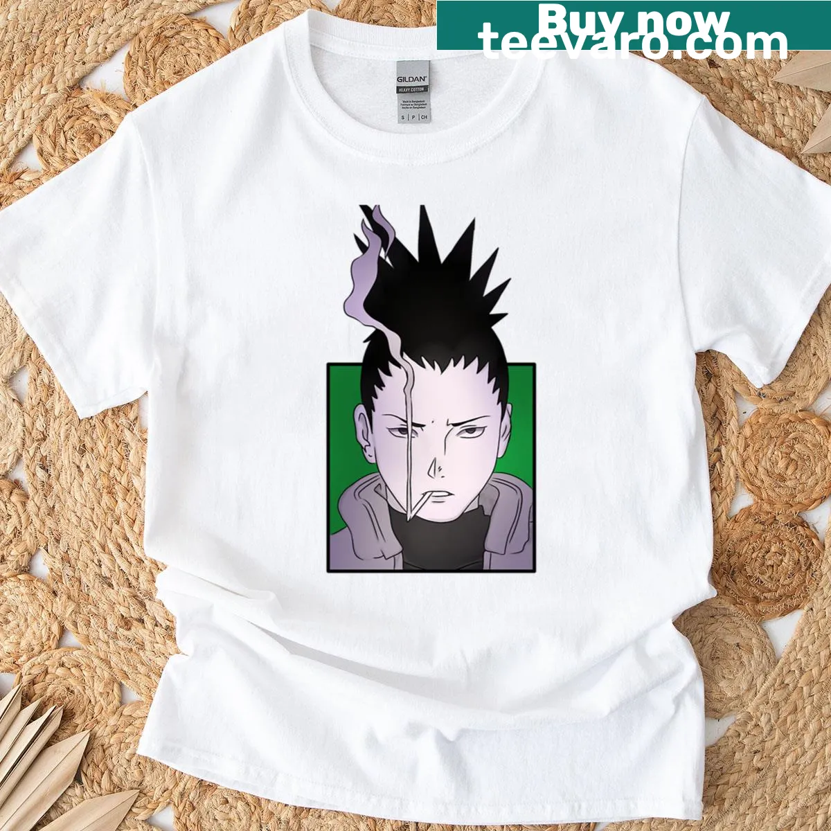 Charming Doodle Nara Boy T-shirt with a playful illustration — on a men's t-shirt