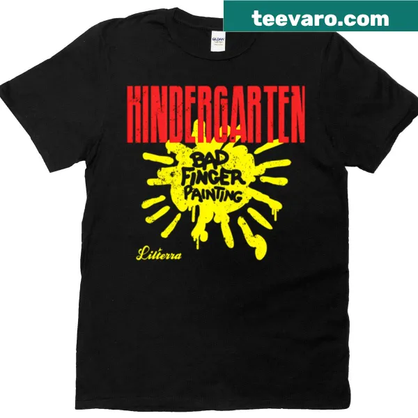 Whimsical T-shirt featuring playful finger painting design