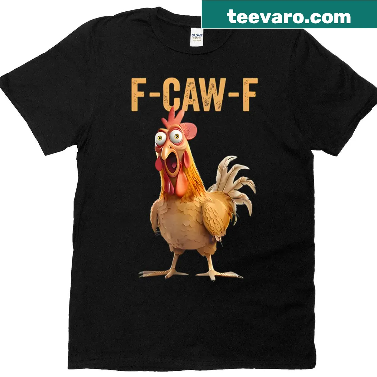 Funny chicken-themed saying in bold typography on a T-shirt — on a men's t-shirt