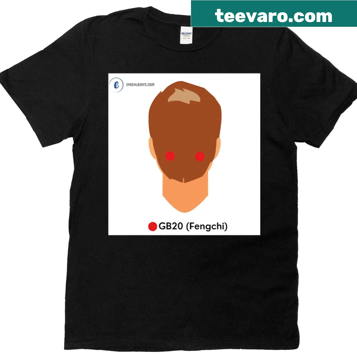 Minimalist acupoint chart graphic on t-shirt — on a men's t-shirt