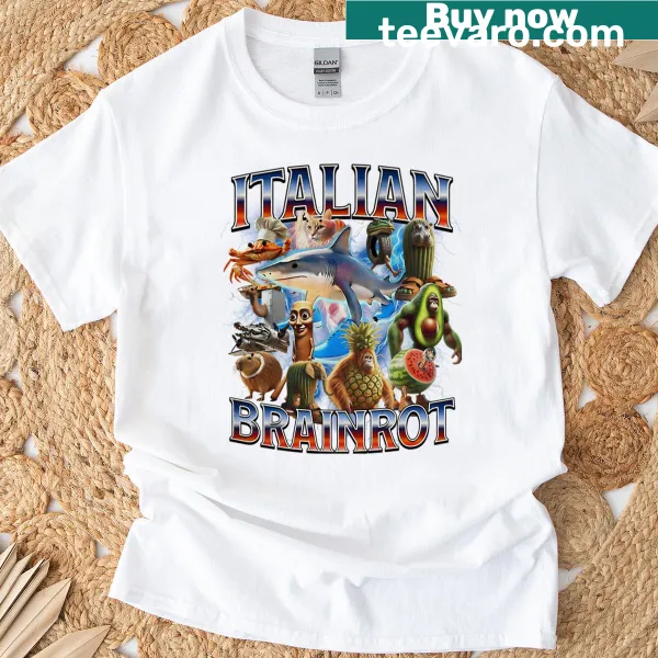 Humorous Italian Brainrot T-shirt with playful phrase design