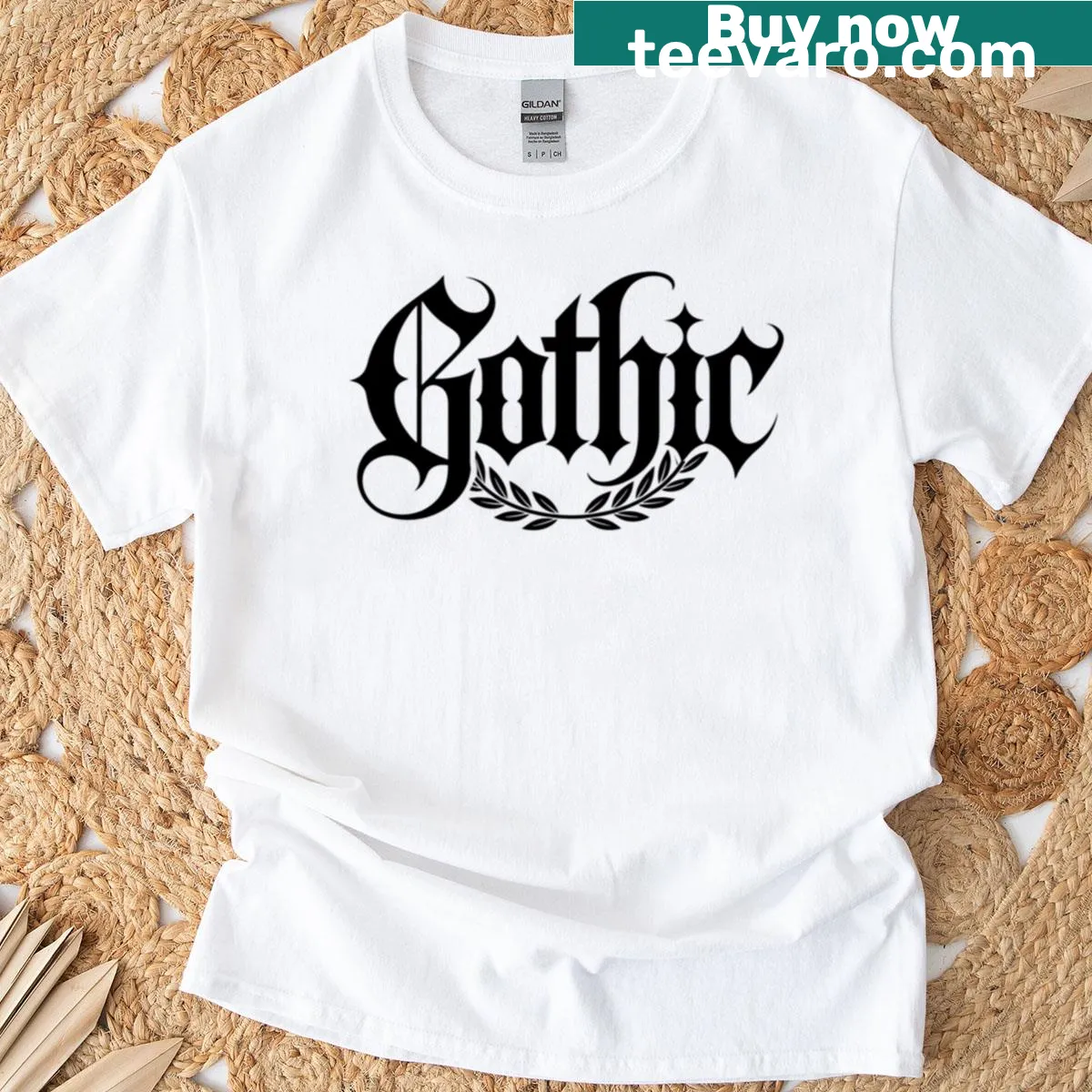 Cool stoic design representing goth culture on a T-shirt — on a men's t-shirt