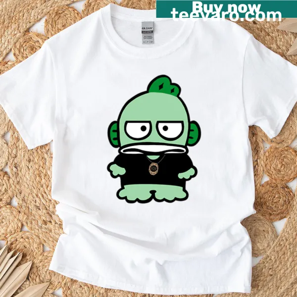 Hangyodon as Regulus cartoon graphic printed on a T-shirt.