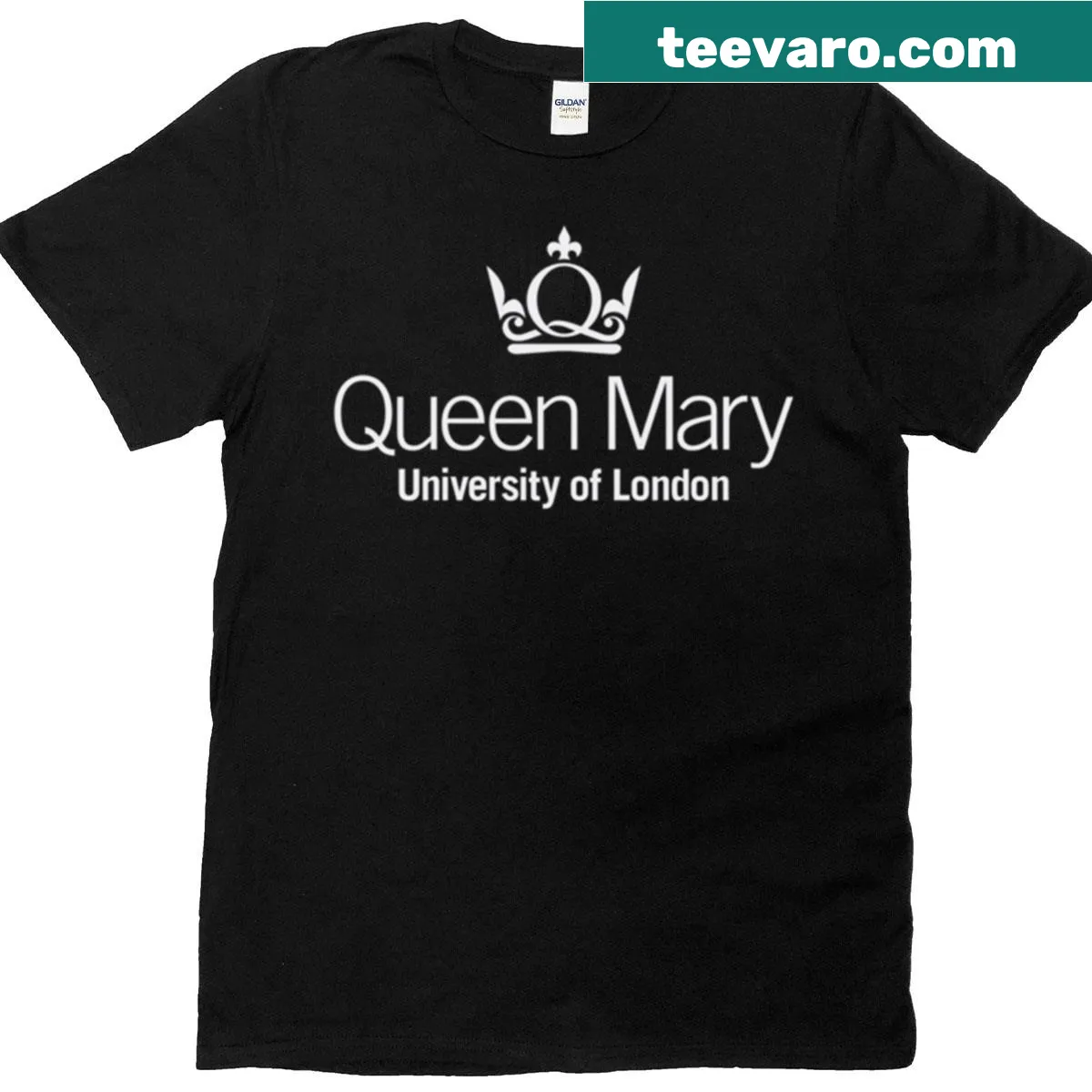 Retro graphic of Harbor Queen Mary and University of London on t-shirt — on a men's t-shirt