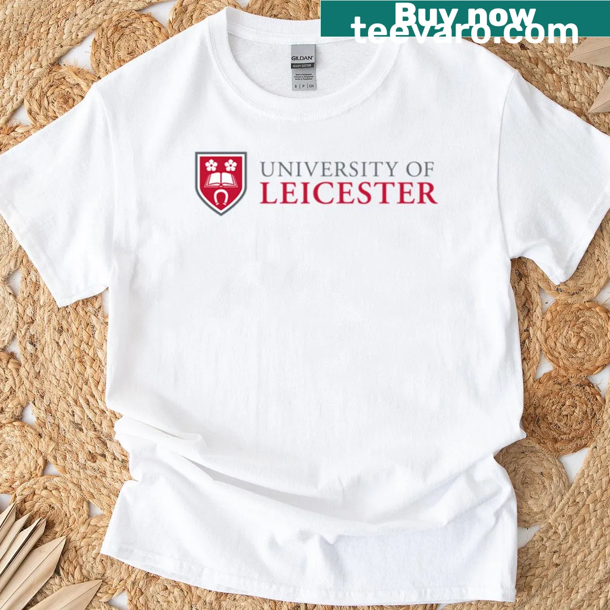Historic University of Leicester graphic on oversized T-shirt — on a men's t-shirt
