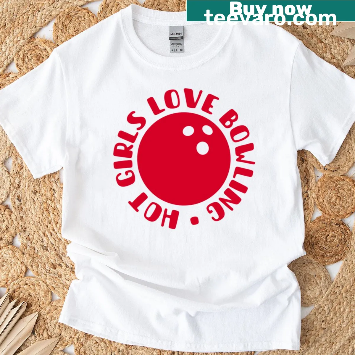Cheerful bowling-themed T-shirt for enthusiasts — on a men's t-shirt
