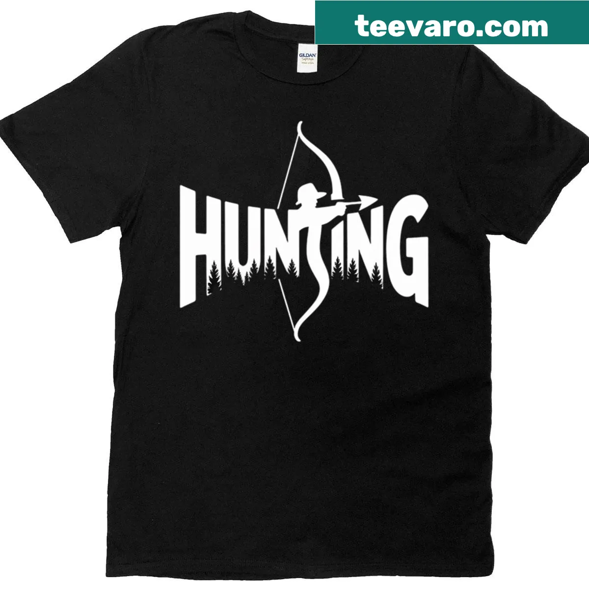 Silhouette of an archer with bow and arrow on T-shirt — on a men's t-shirt