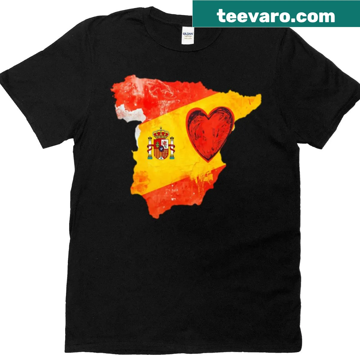 T-shirt with a heartfelt message I Love Spain — on a men's t-shirt