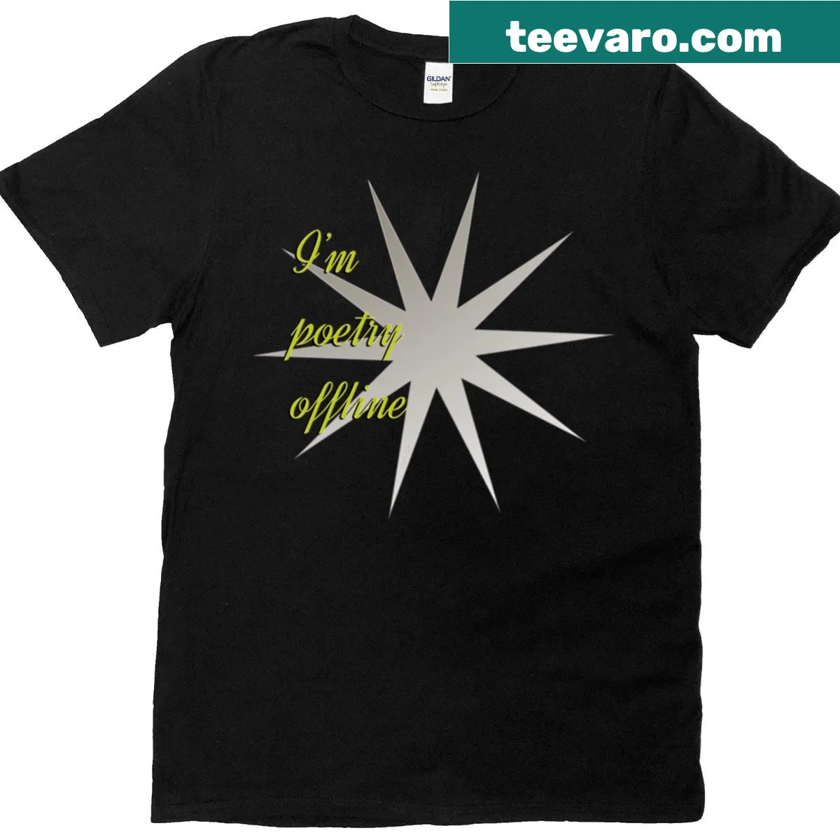 T-shirt with the phrase 'I'm Poetry Offline' in a stylish typography design — on a men's t-shirt
