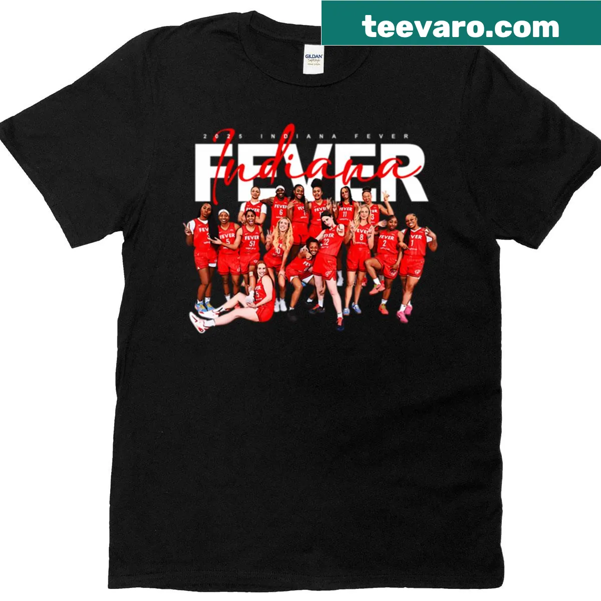 Indiana Fever WNBA basketball T-shirt with team logo — on a men's t-shirt