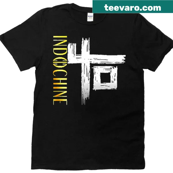 Graphic Indochine band logo t-shirt for music fans