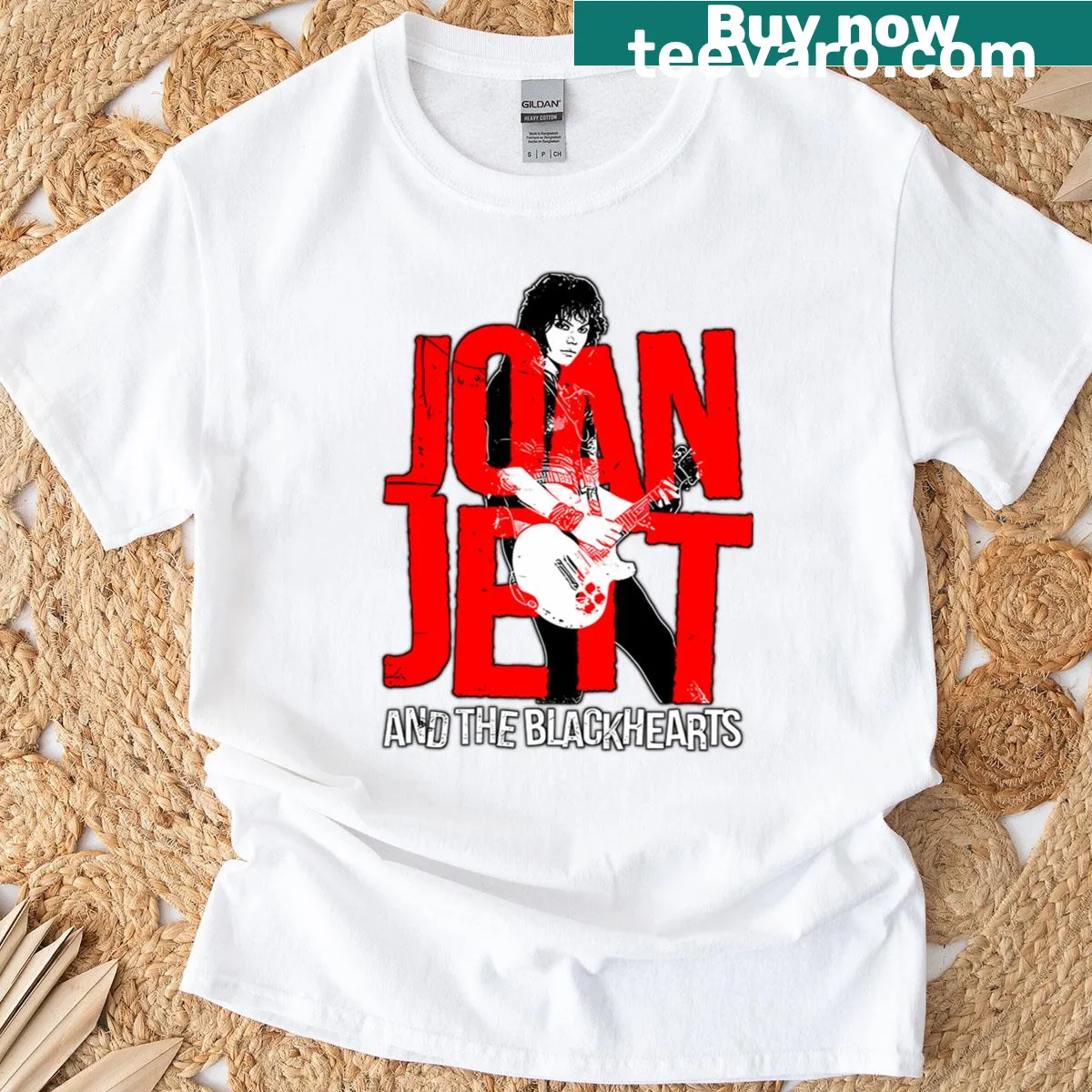 Vintage logo T-shirt for Joan Jett and The Blackhearts 2025 concert tour — on a men's t-shirt