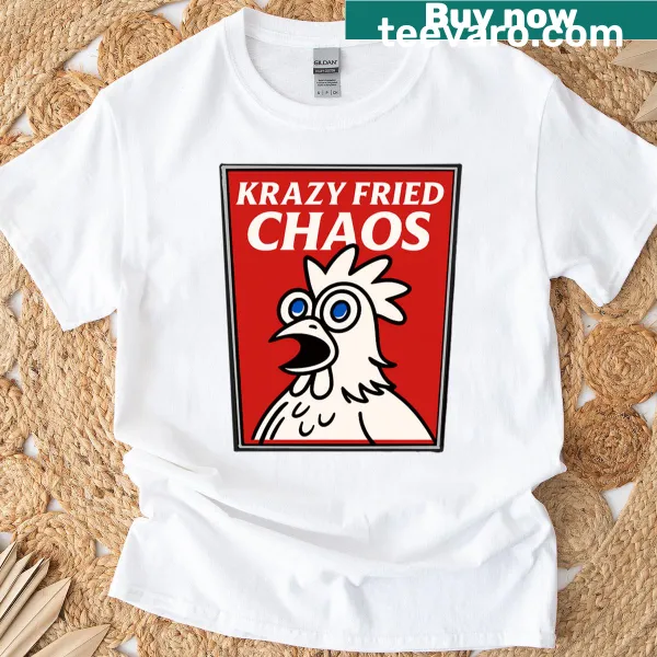 Parody T-shirt featuring humorous fried chicken design.